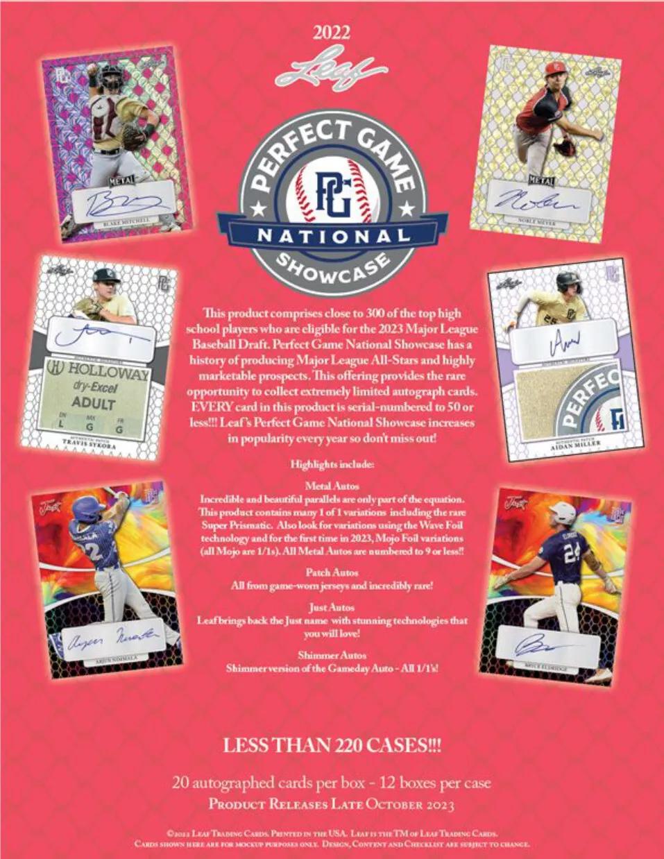 2020 Leaf Perfect Game National Showcase Baseball Hobby Box - Todaro